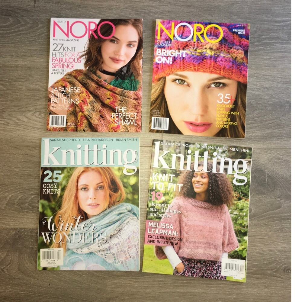 Noro Knitting Pattern Magazines *LOT OF 4* Sweater Scarf Hat Handmade Craft